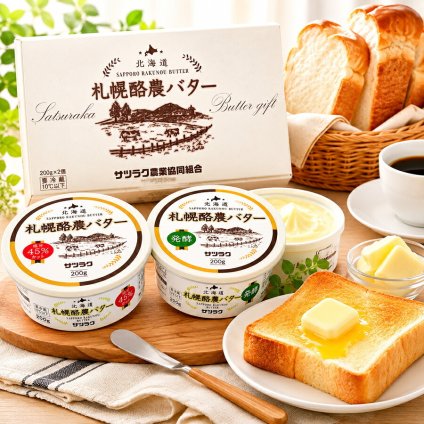 メーカー直送 サツラク  札幌酪農バターセット 26-6020-37 贈答品 自宅用 プレゼント 人気  お誕生日 北海道産生乳が原料のバターギフト。口の中に広がる優しい味わいをご賞味ください お中元 お歳暮