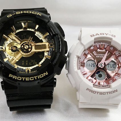 ペアウオッチ gショック恋人たちのGショック ペアウオッチ  G-SHOCK BABY-G  ペア腕時計 カシオ 2本セット  GA-110GB-1AJF BA-130-7A1JF 　夫婦 クリスマス プレゼント 誕生日 御祝い還暦 銀婚式 結婚記念日 婚約 人気  婚約　夫婦 高級 プレゼント おすすめ