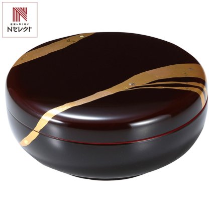 純金箔工芸 溜塗 金彩 夏目菓子器 ギフト 蒔絵 漆器 国産 溜塗り 菓子器 金沢漆器 高級【沖縄県・離島 配送不可】