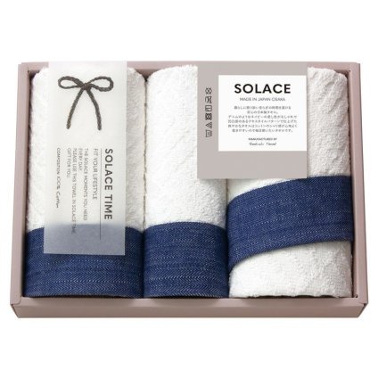 【ギフト対応無料】SOLACE(ソラス) 日本製 フェイスタオル2P&ハンドタオル (83025) ※送料無料(北海道・沖縄は除く)