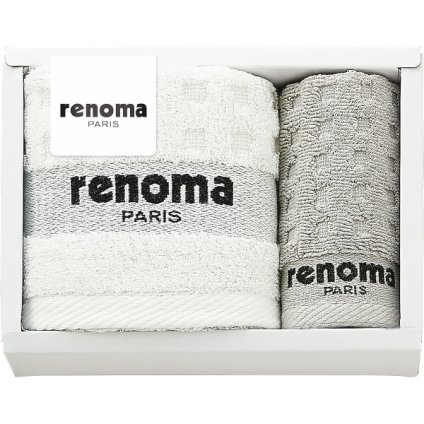 【直送】renoma レノマ フェイスタオル タオルハンカチ セット [26-7515-066] RE2620 綿100% ベトナム製 フェイスタオル1枚 タオルハンカチ1枚 贈り物 ギフト プレゼント 内祝い お返し