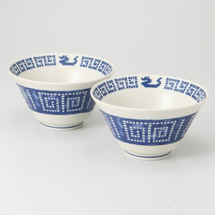 ドット雷紋龍 多用丼ペア 磁器 美濃焼 やきものの里から、暮らしを贈ります。　ギフト 食器 セット テーブルウェア