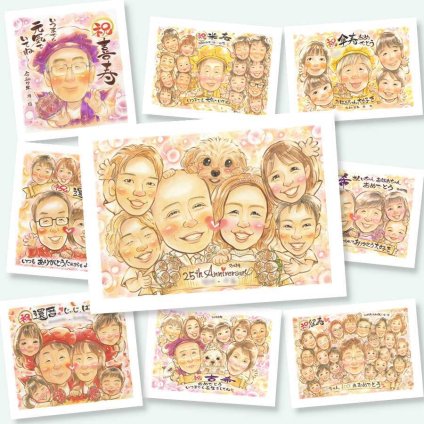 銀婚式のギフトに、より気持ちが伝わる贈り物に。ラッピング対応で、贈り物として渡しやすい似顔絵です。 結婚記念日 プレゼント 似顔絵 贈り物 手描き ギフト 名入れ 銀婚式 真珠婚 金婚式 大人数 パートナー 両親 夫婦 下書き確認 名入れ 修正無料 そっくり 喜ばれる サプライズ 親孝行 記念日 25周年 一生もの 銀婚式 イラスト 贈答品 ブライダルギフト 白寿祝い 結婚祝い 二次会 クリスマス