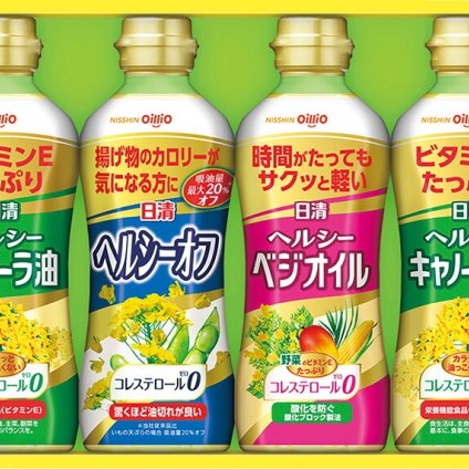 夏の贈り物お中元 ヘルシーオイルギフト 日清オイリオ ヘルシーキャノーラ油（350g）×2、ヘルシーオフ･ヘルシーベジオイル（各350g）×各1