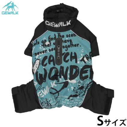 ジウォーク GEWALK ストリート ドリズル サーマル オーバーオール 犬服 S ターコイズ