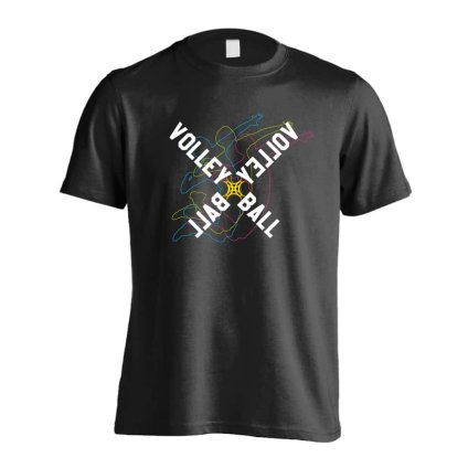 バレーボール Tシャツ 半袖 メンズ ウェア レディース 練習着 ジュニア ドライ おもしろ tシャツ 速乾 名入れ スポーツ 女子 男子 チーム おしゃれ 文字入れ 「ネオンスタイルのクロスVOLLEYBALL」 アートワークスコウベ 【送料無料】