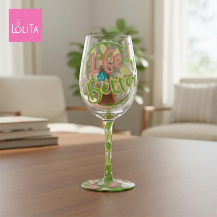 Lolita ワイングラス Life With Family 22.4cm 家族との人生 | かわいい おしゃれ ポップ モダン デザイン食器 アート ロリータ･ヤンシー 正規輸入品