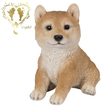 犬の置物【お座り柴犬（小）】本物そっくり  オーナメント  おしゃれ置物 樹脂 WooBia