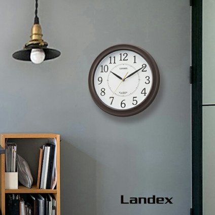 Landex ランデックス ルームサイド[電波時計 掛け時計 アナログ 時計 掛時計 電波 壁掛け時計 連続秒針 静か スイープ秒針 カチカチ音 コチコチ音がしない 秒針 寝室 電波掛け時計] 即納