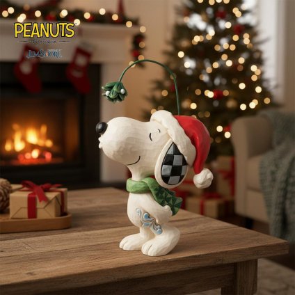 スヌーピー ヤドリギ ミニ 12cm クリスマス | ジムショア ピーナッツ グッズ フィギュア 人形 置物 彫刻 Jim Shore 正規輸入品