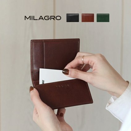 Milagro 牛革ソフトミリング 笹マチ名刺入れ[名刺ケース 革 メンズ レディース 本革 レザー 牛革 名刺入れ 30代 40代 50代 60代 大人 おとな ギフト プレセント クリスマス 誕生日 名刺 入れ]