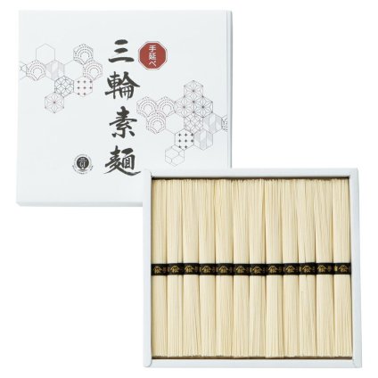 実りの秋の贈り物 手延べ三輪素?（レシピ集付き） セット内容/（50g）×12束