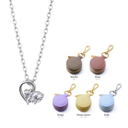 ＼選べる5カラー／【Web限定】【ラッピング無料】THE KISS 公式ショップ ジュエリーポーチセット シルバー レディース ネックレス ジュエリーポーチ 持ち運び 携帯用 ミニ トラベル アクセサリー用品 ケース ギフト SPD1025CB-POUCH-ORIGINAL-EC アニバーサリー