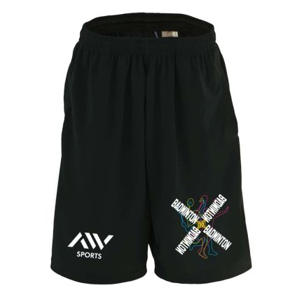 バドミントン ハーフパンツ ドライ メンズ ウェア レディース ジュニア 練習着 短パン 速乾 スポーツ 名入れ おしゃれ 半スボン 文字入れ無料 「ネオンスタイルのクロスBADMINTON」 アートワークスコウベ 【送料無料】
