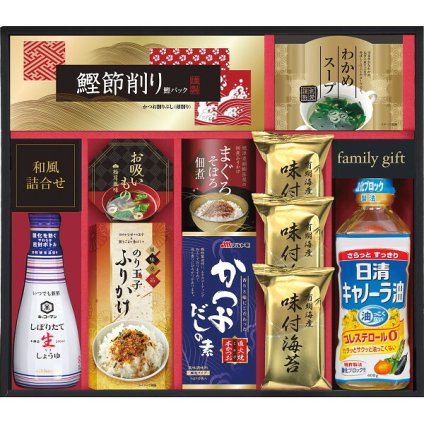 キッコーマン 搾りたて生しょうゆバラエティギフト [26-2752-035] EU-50S 調味料ギフト 生しょうゆ 味付け海苔 鰹節スープ お吸い物 ふりかけ 佃煮 キャノーラ油 詰め合わせ 贈り物 御中元 御歳暮 内祝い 出産 結婚 お返し ギフト