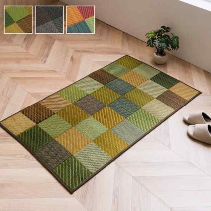 玄関 マット 室内 おしゃれ 日本製 国産 い草 自然素材 カラフル カジュアル 約60×90cm