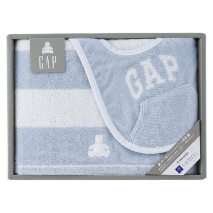 baby GAP ボーダーベア ミニバスタオル&スタイ ブルー  ／タオル 日用品・ヘルスケア お中元 御中元 ギフト 暑中 残暑 お盆 初盆 新盆 お供 御供 ギフト 2026 送料無料 ギフト プレゼント プチギフト 内祝い 快気祝い 出産祝い 結婚祝い 引出物 新築祝い お返し