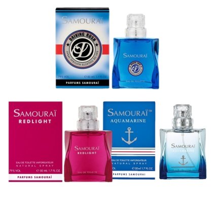 サムライ メンズ オードトワレ 3種セット  アクアマリン/ドライビングラッシュ/レッドライト 50ml x3  |  SAMOURAI  香水（メンズ） 美容グッズ コスメ化粧品 誕生日 クリスマス ホワイトデー 結婚記念日 ウエディングギフト 母の日 送別会 バレンタインデー 女性 彼女 妻奥