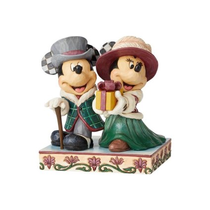 ミッキー ミニー ヴィクトリアンスタイル 16.5cm クリスマス | ディズニー トラディションズ ジムショア グッズ フィギュア 人形 置物 彫刻 Jim Shore 正規輸入品