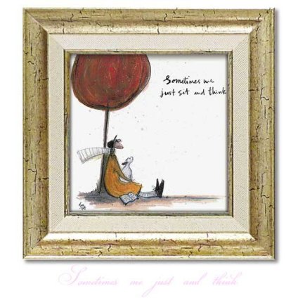ユーパワー アートフレーム サムトフト 時にはゆっくり考えよう ST-04043 絵 絵画 雲 空 犬 イヌ dog