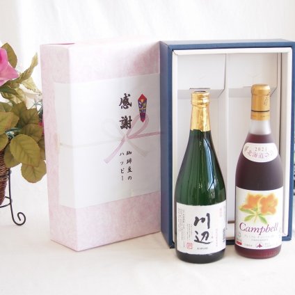 感謝の贈り物ボックス フルーティーな香り球磨焼酎と国産ワインセット(山梨 甲州 白ワイン やわらかな辛口(山梨県)750ml純米焼酎川辺(熊本県)720ml