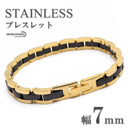ブレスレット ステンレス セラミック gold black ゴールド ブラック 男性 金属アレルギー対応 メンズ