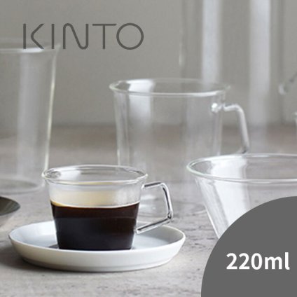 KINTO キントー CAST コーヒーカップ&ソーサー 220ml ステンレス[カップ＆ソーサー ガラス製 コーヒーカップ ソーサー おしゃれ 耐熱ガラス ホット アイス コーヒー 来客 おもてなし 食洗機対応 電子レンジ対応 シンプル カフェ風]