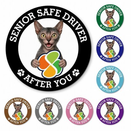 カーサイン 高齢者マーク SENIOR SAFE DRIVER ライコイ マグネット 強力 直径13cm 肉球 日本製 車 ステッカー