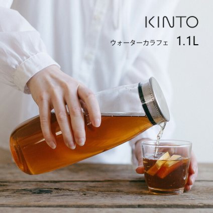 KINTO キントー UNITEA ユニティ ウォーターカラフェ 1.1L 398247[ウォーター カラフェ ピッチャー 冷水筒 おしゃれ 水差し 容器 ボトル ガラス ミルク ジュース お茶 ウォーターボトル ドリンク 洗いやすい 食洗機対応]