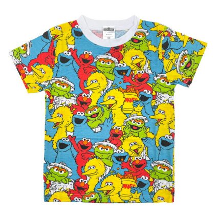 セサミストリート セサミ総柄 Tシャツ(120） キッズ アパレル