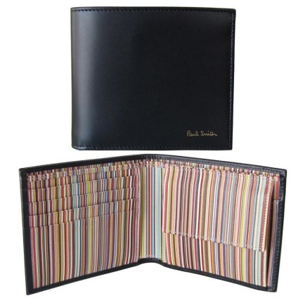 ポールスミス 財布 Paul Smith 二つ折り財布 メンズ ブラック マルチカラー ARXC 4833 W761 B Made in ITALY 【スペシャルラッピング660円(別売り)】 誕生日 お中元 結婚祝い 結婚式 彼氏 息子 夫 男性 財布 バレンタイン 高級 ホワイトデー 父の日 母の日 即日発送