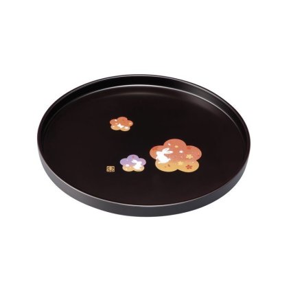 【ギフト対応無料】紀州塗 花舞うさぎ 7.0丸盆 (2205026) ※送料無料(ポスト投函)