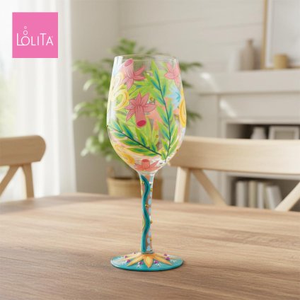 Lolita ワイングラス Fashion Florals 22.4cm お花で着飾って | かわいい おしゃれ ポップ モダン デザイン食器 アート ロリータ･ヤンシー 正規輸入品