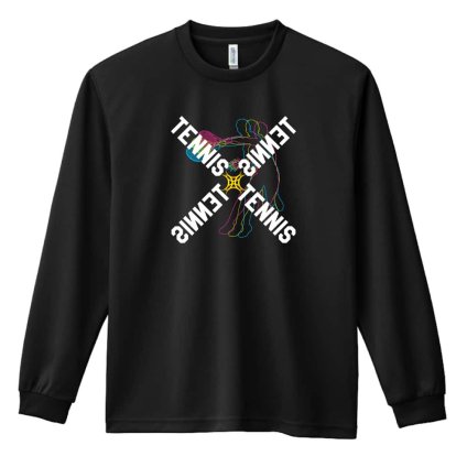 テニス ロンT 長袖 Tシャツ メンズ 練習着 レディース ジュニア ウェア ドライ おもしろ tシャツ 名入れ おしゃれ キッズ 文字入れ無料 「ネオンスタイルのクロスTENNIS」 アートワークスコウベ 【送料無料】