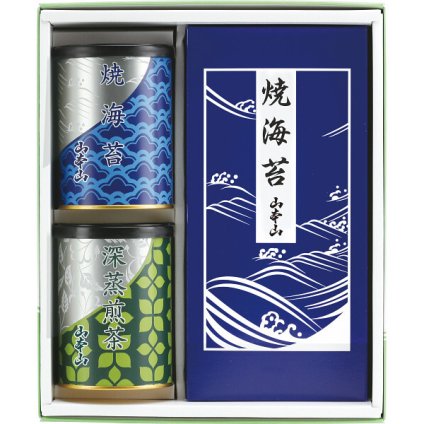 山本山 海苔 銘茶詰合せ [26-0460-053] YNT-403N 丁寧に焼き上げた板のり 焼海苔 まろやかな深蒸し煎茶 詰め合わせセット お茶の時間 ご飯のお供 内祝い お返し 贈り物 プレゼント ギフト