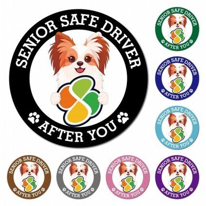 カーサイン 高齢者マーク SENIOR SAFE DRIVER ファレーヌ マグネット 強力 直径13cm 肉球 日本製 車 ステッカー