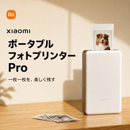 Xiaomi シャオミ ポータブルフォトプリンター Pro スマホプリンター 高画質 昇華型 Bluetooth スマホ 写真 その場で印刷 フォトステッカー AR写真 3人同時接続 アプリ連携 手帳デコ 写真シール コンパクト 旅行 育児日記 推し活 10枚同梱 プレゼント ギフト 【選べる特典付】