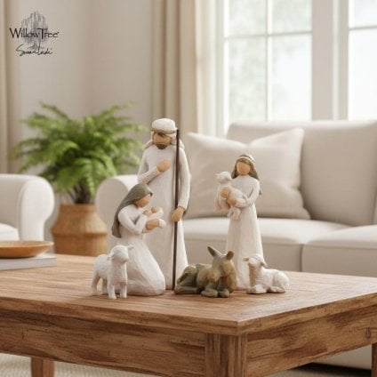ウィローツリー Nativity - 降誕 24cm | キリスト 降誕セット 馬小屋セット ナティビティ プレゼピオ 置物 彫刻 人形 インテリア スーザン･ローディ 正規輸入品