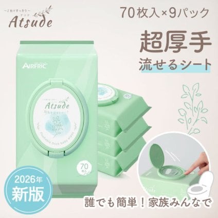 流せるおしりふき 純水99％ 厚手 極厚 蓋つき 9個セット 新生児 肌にやさしい 70枚 × 9個 セット 水分たっぷり WT005