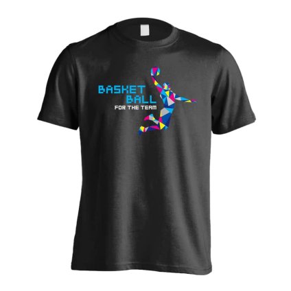 バスケ Tシャツ 半袖 メンズ ウェア レディース 練習着 ジュニア ドライ おもしろ tシャツ 速乾 名入れ スポーツ 女子 男子 チーム おしゃれ 文字入れ 「ポリゴンシルエットのバスケ」 アートワークスコウベ 【送料無料】