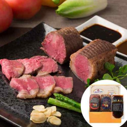 ローストビーフ 国産牛 ノワ・ド・ココ 2種セット 400g 食べ比べ 大阪 フレンチ シェフ監修 熟成ソース 玉ねぎわさびソース お取り寄せ グルメ ギフト 贈答用 御祝 内祝 肉 惣菜 冷凍 高級 贅沢
