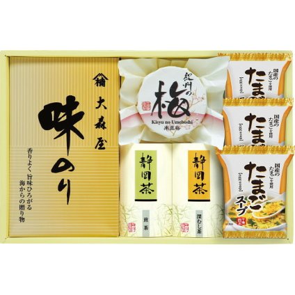 香味彩々 [26-2905-044] NK-30Z 大森屋 味のり 静岡煎茶 静岡深蒸し茶 紀州南高梅 たまごスープ フリーズドライ 和食 朝食 ご飯のお供 詰め合わせ 常温 保存食 お歳暮 お中元 ギフト プレゼント 内祝い お返し