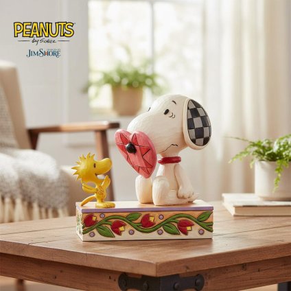 スヌーピー ハートを突き抜けて 12.4cm | ジムショア ピーナッツ グッズ フィギュア 人形 置物 彫刻 Jim Shore 正規輸入品