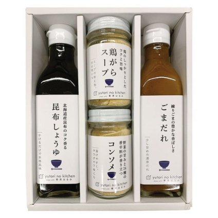 【ギフト対応無料】お歳暮 ゆとりのキッチン 料理家 栗原はるみ監修 調味料4本セット (410N-556) ※送料無料(北海道・沖縄は除く)