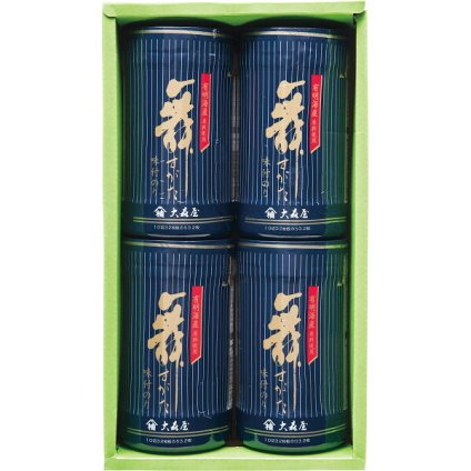 大森屋 舞すがた 味付のり卓上詰合せ [26-0465-039] NA-20G 有明海産原料使用 風味と口どけの良い味付のり 卓上タイプ 4缶詰合せ ご飯のお供 おつまみ 内祝い お返し 贈り物 プレゼント ギフト