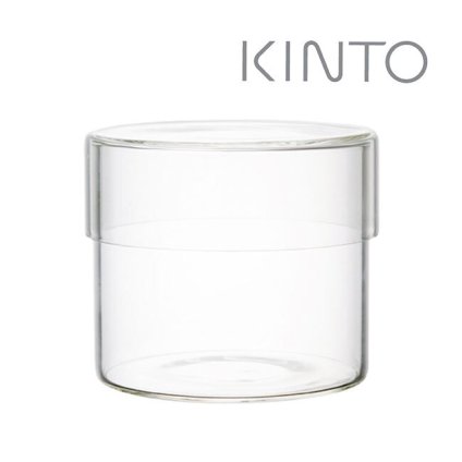 KINTO キントー SCHALE ガラスケース 500ml クリア[ガラス 保存容器 キャニスター 浅型 ガラスキャニスター おしゃれ キッチン インテリア 衛生用品 食品 電子レンジ対応 筒状 筒形 透明 クリア 清潔感 砂糖 塩 調味料 収納] 即納