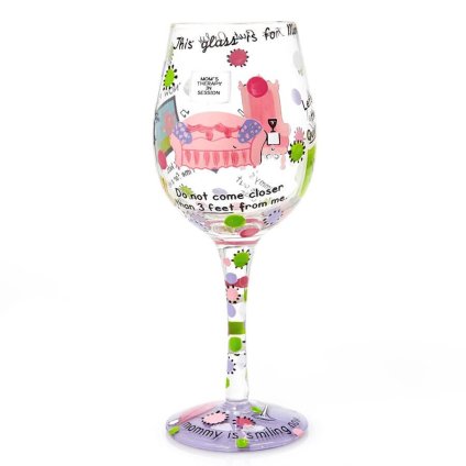Lolita ワイングラス MOMMY'S TIME OUT 22cm ママのくつろぎタイム | かわいい おしゃれ ポップ モダン デザイン食器 アート ロリータ･ヤンシー 正規輸入品
