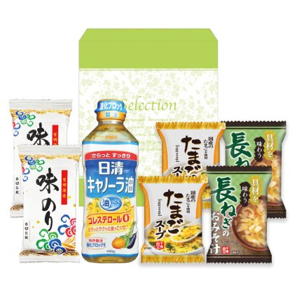 日清キャノーラ油&味のり・フリーズドライ詰合せ  ／セット・詰め合わせ 油 調味料 食品 お中元 御中元 ギフト 暑中 残暑 お盆 初盆 新盆 お供 御供 ギフト 2026 送料無料 ギフト プレゼント プチギフト 内祝い 快気祝い 出産祝い 結婚祝い 引出物 新築祝い お返し