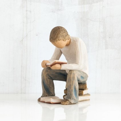 ウィローツリー彫像 Quest - 探求心 10cm 本 子供 少年 | おしゃれ 置物 彫刻 人形 インテリア スーザン･ローディ 正規輸入品