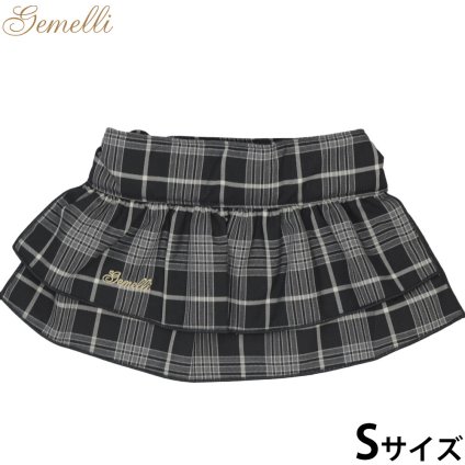 ジェメリ Gemelli グレンチェックスカート 犬服 S ブラック